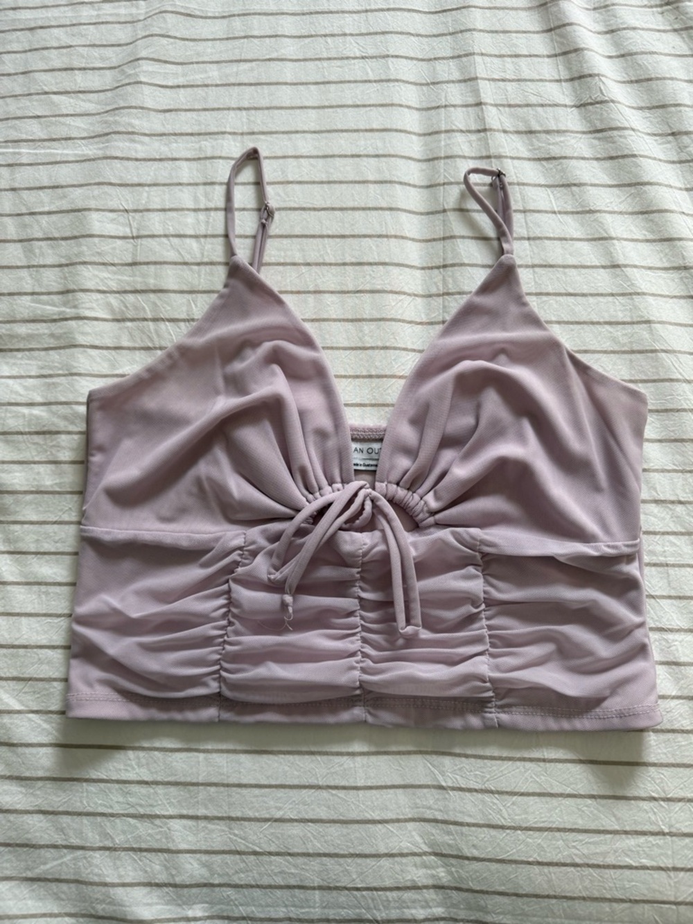 Urban Outfitters Lavender Ruched Tie-Front Camisole